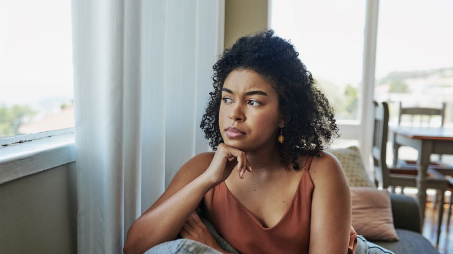 depression, sadness, woman looking out window